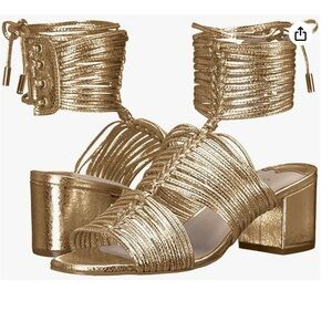 Cecelia New York Gold Strappy Heels